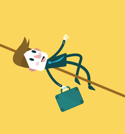 High jump of the businessman  Leadership and successful concept  vectorのイラスト素材