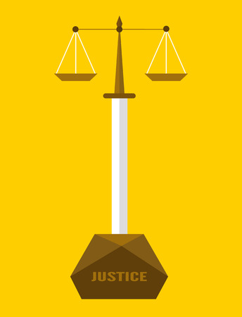 scales sword of justice. Corruption and Justice concept. flat design. のイラスト素材