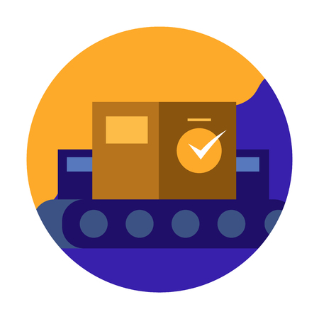Guarantee Package on Shipping process. flat design elements vector illustrationのイラスト素材