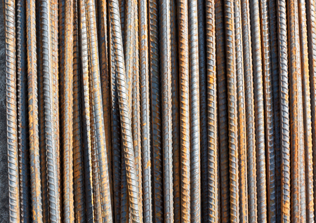 Steel deformed bar with rusty