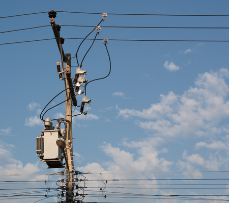 electrical distribution transformer cloud background