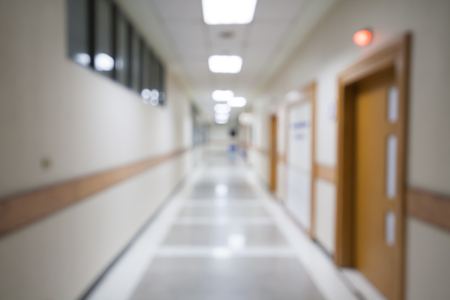 Hospital corridor blur backgroundの写真素材