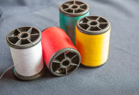 color thread on black cloth