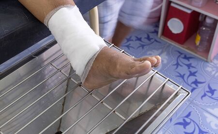 dressing patient leg infected wound