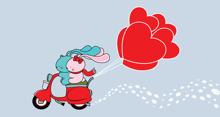 Cute Valentines day card illustrationのイラスト素材