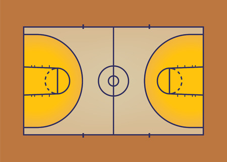Basketball court,aerial view vector illustrationのイラスト素材