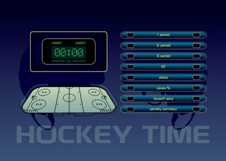 Ice hockey rink, scoreboard and game statistic vector illustrationのイラスト素材