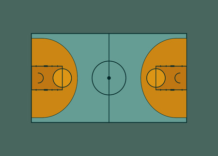Basketball ball and courtのイラスト素材