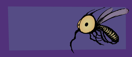 Mosquito.Funny looking character.Horizontal banner design. Image ID:509739058
