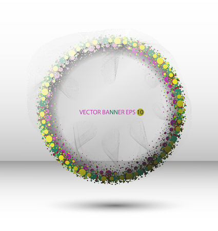 Colorful abstract round vector transparent bannerのイラスト素材