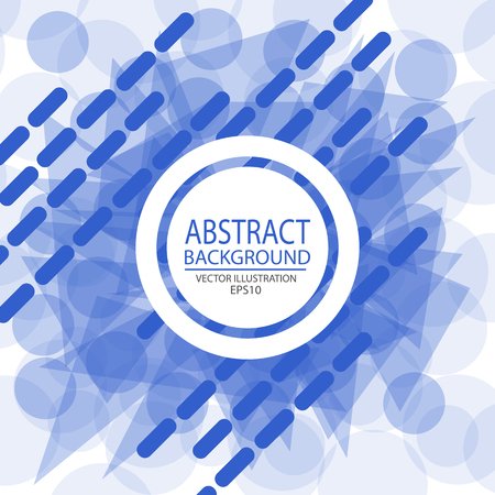 Abstract geometric blue background vector from circles, triangles, lines and ovals for screen saver, bannerのイラスト素材
