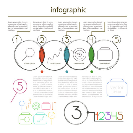Infographics universal editable from circles - set for information vectorのイラスト素材