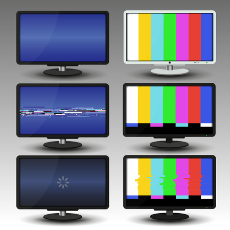 TVs with a glitch and without a signal, for background and bannerのイラスト素材
