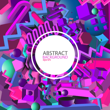 Abstract geometric ultraviolet 3d backgroundのイラスト素材