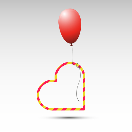 Heart with a balloon, background for a banner, St. Valentine's day.のイラスト素材