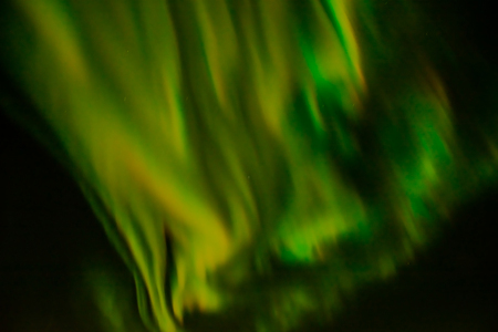 Polar lights in the night sky. Multicolored auroras of various shapes. Night shooting.の写真素材