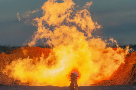 The Arctic gas source. Combustion of reservoir fluid during well testing and development. The bright...