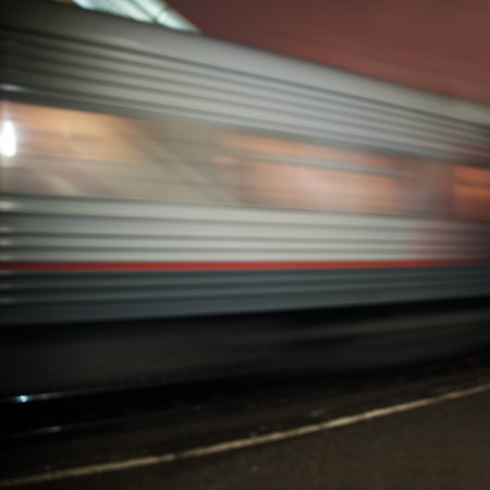 Motion train railcars night abstractの写真素材