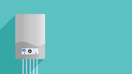 Home wall-mounted boiler for heating the house and hot water , double-circuitのイラスト素材