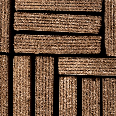 The texture of the chocolate brown wafers. Top view