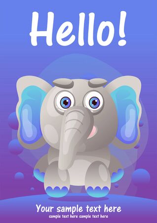 Greeting card Cute Cartoon animal. Can be used for t-shirt print kids wear fashion design baby shower invitation card.のイラスト素材