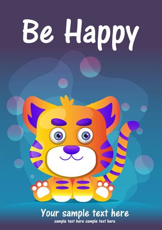 Greeting card Cute Cartoon animal. Can be used for t-shirt print kids wear fashion design baby shower invitation card.のイラスト素材