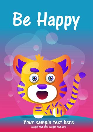 Greeting card Cute Cartoon animal. Can be used for t-shirt print kids wear fashion design baby shower invitation card.のイラスト素材
