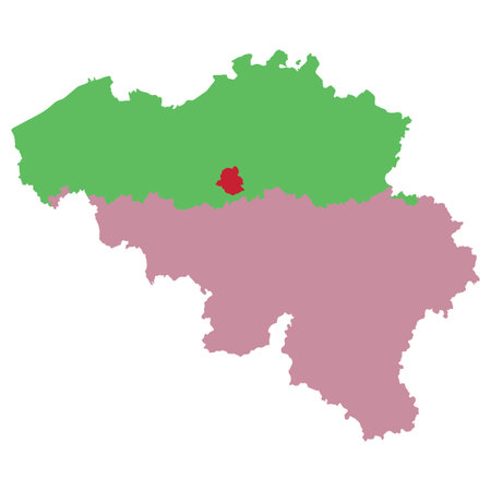 Belgium map with main regions. Map of Belgiumのイラスト素材