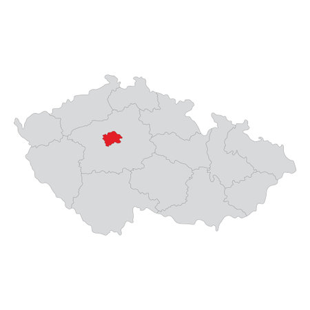 Map of Czech Republic with Prague a capital cityのイラスト素材