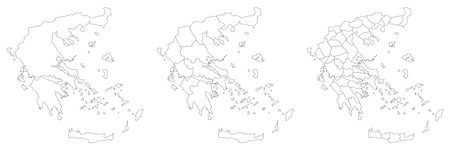 Greece map. Map of Greece in setのイラスト素材
