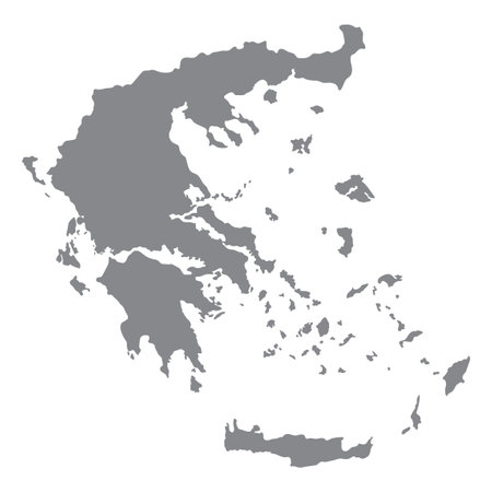 Greece map. Map of Greece in grey colorのイラスト素材