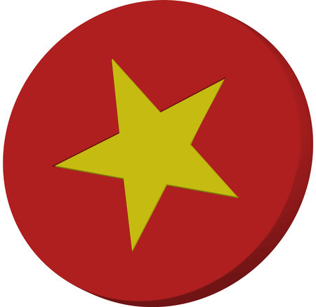 Flag of the Republic of Vietnam in the form of a star iconのイラスト素材