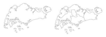 Map of Singapore. map Isolated vector illustrationのイラスト素材
