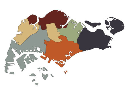 Map of Singapore. map Isolated vector illustrationのイラスト素材