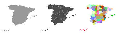Spain map with political mapのイラスト素材