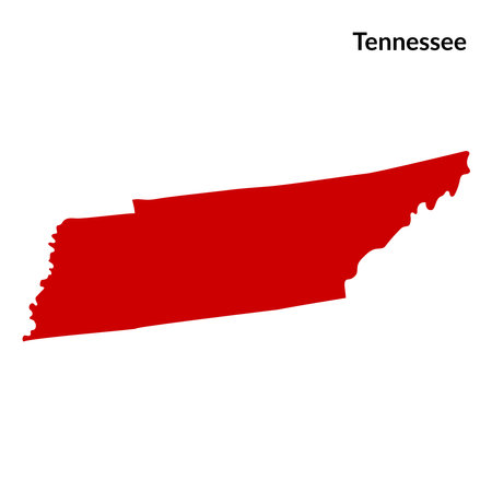 Map of Tennessee. Tennessee map. USA mapのイラスト素材
