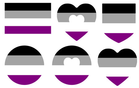 Asexual Pride flag in shape. International asexual pride flag in shape.のイラスト素材