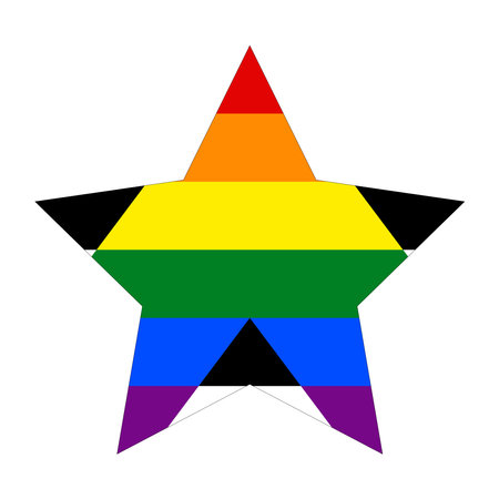 Straight ally pride flag in shape. LGBTQ flag in shapeのイラスト素材