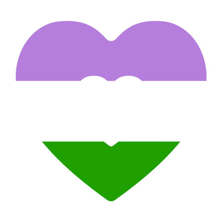 Genderqueer pride flag in shape. LGBTQ flag in shapeのイラスト素材