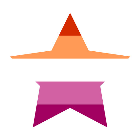 Lesbian Pride Flag. LGBT symbol in shape.のイラスト素材