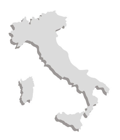 Italy map 3d color mapのイラスト素材