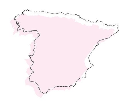 Spain map with 3d color map.のイラスト素材