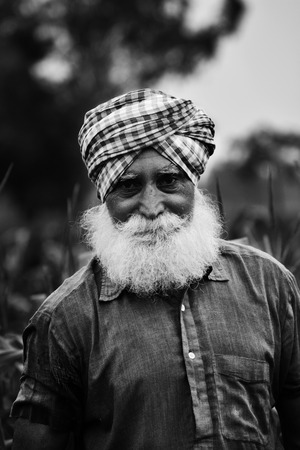 black and white life of a farmer.のeditorial素材