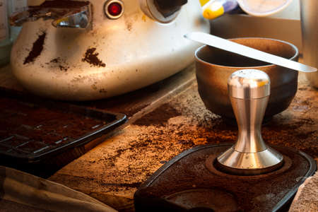 Art picture style.pictures of freshly brewed coffee equipment.の写真素材