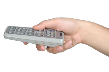 hand sign posture hold remote in isolatedの写真素材