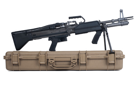 Machine gun box Soft Secure Storage Case in isolatedの写真素材