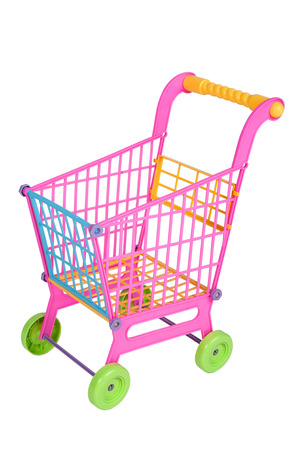 Shopping Cart toy in isolatedの写真素材