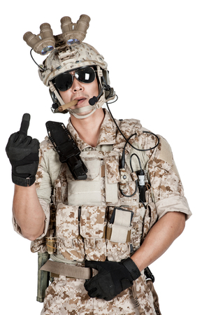 soldier man full armor and helmet isolatedの写真素材