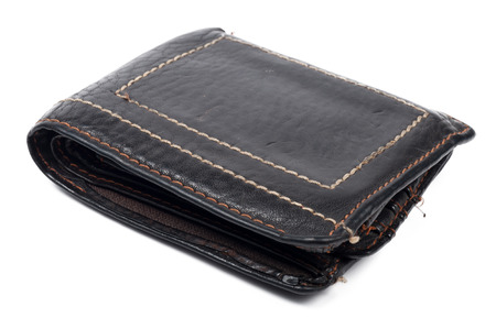 wallet old brown no money