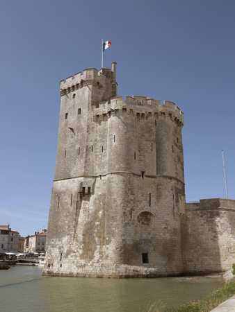 Castle tower port of La RochelleFrance.のeditorial素材